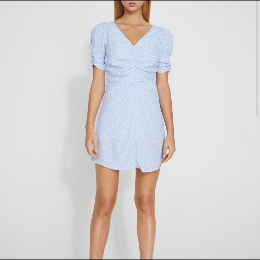 ZARA Light Blue Polka Dot Dress